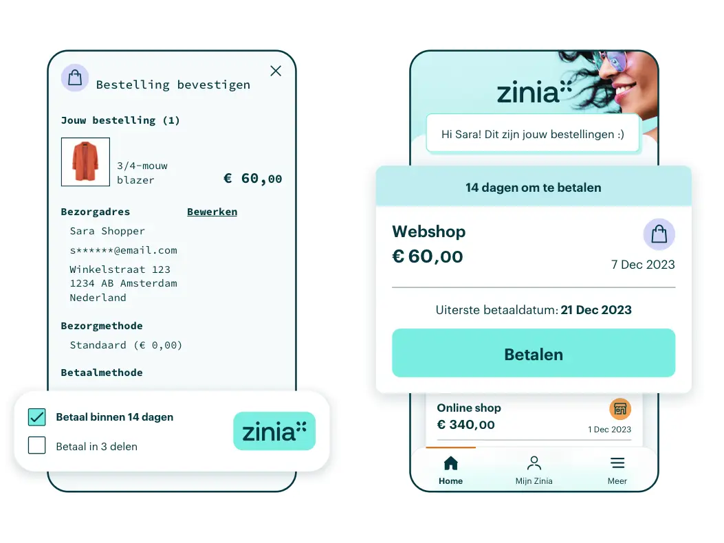 Zinia - Betaalmethodes voor jouw webshop